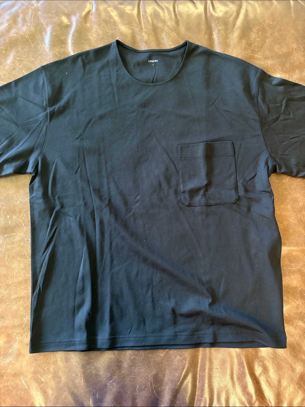 NWT Lemaire Black Short Sleeve Pocket Crewneck Tee
